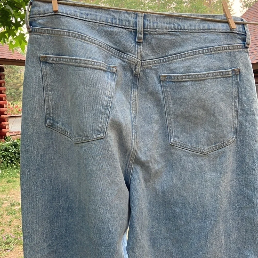 Arizona wide leg high rise stonewashed denim jean size 17 nwot